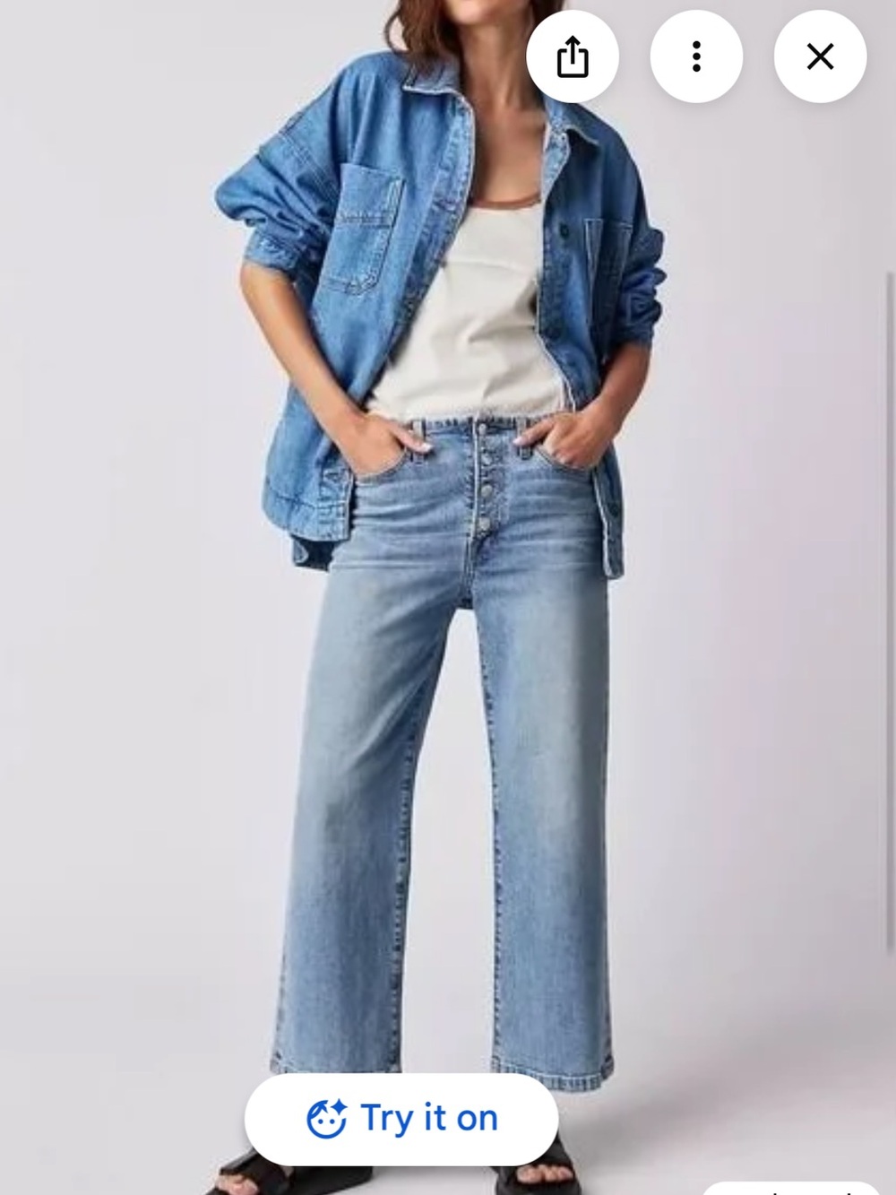 Free People/Anthropologie Edwin Light Blue Wide Leg  Jeans